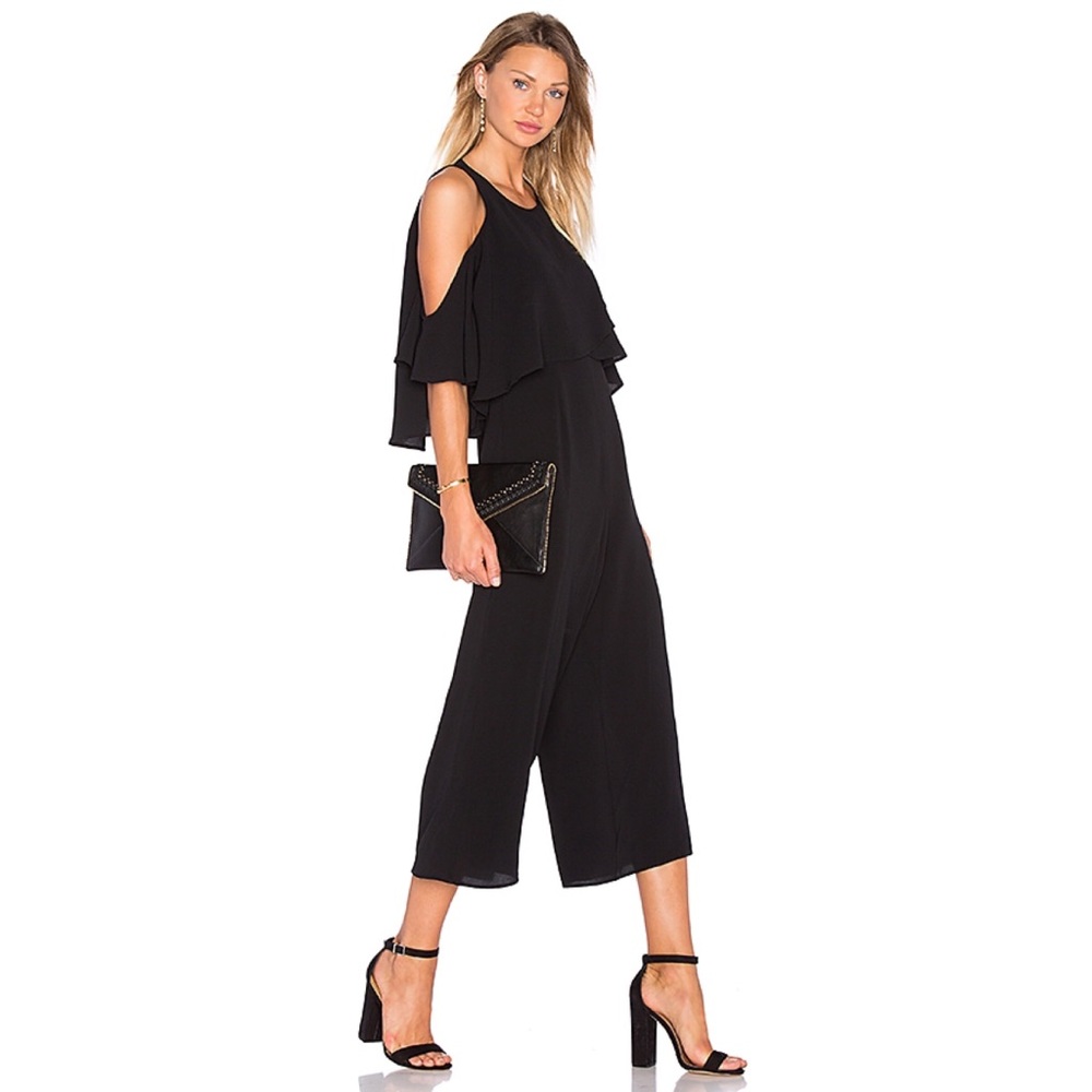 Lovers and Friends Black Cold Shoulder Pantsuit